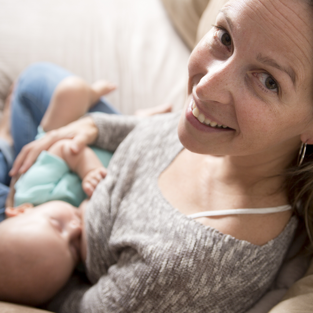 Breastfeeding Smiling Mum
